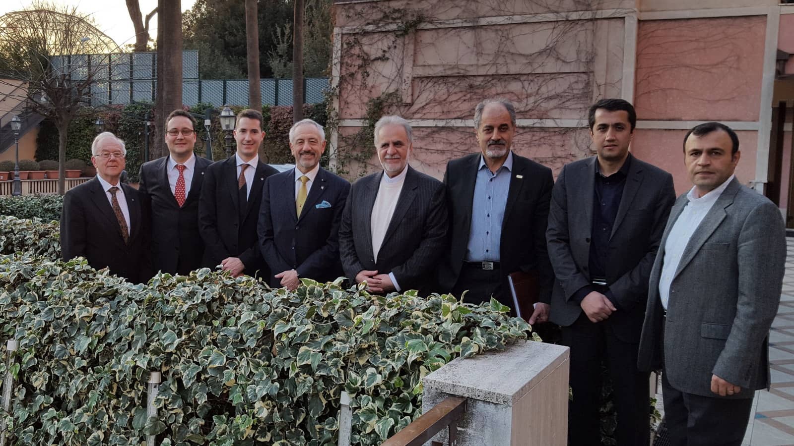 From left : Mr. A.Conzatti (Danieli Iran Branch Manager), Mr. P.Graffi (Danieli Vice President Key Account Management), Mr. G.Mareschi Danieli (Danieli Member of the Board of Directors), Mr. G.Benedetti (Danieli Chairman and CEO), Mr. M.Karbasian (Iranian Deputy Minister mine and metals), Mr. B.Sobhani (CEO of Mobarakeh Steel Co.), Mr. Aghajanlou (CEO IMIDRO aluminium and mines), Mr. Younesian (IMIDRO financing and contracting Director)