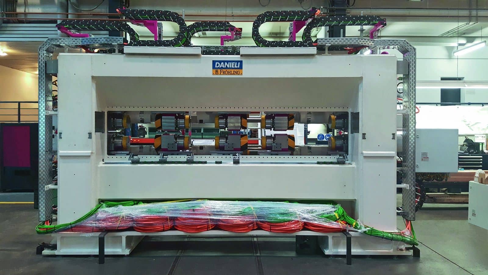 The new shear at Danieli Fröhling workshops in Meinerzhagen, Germany, before shipping.