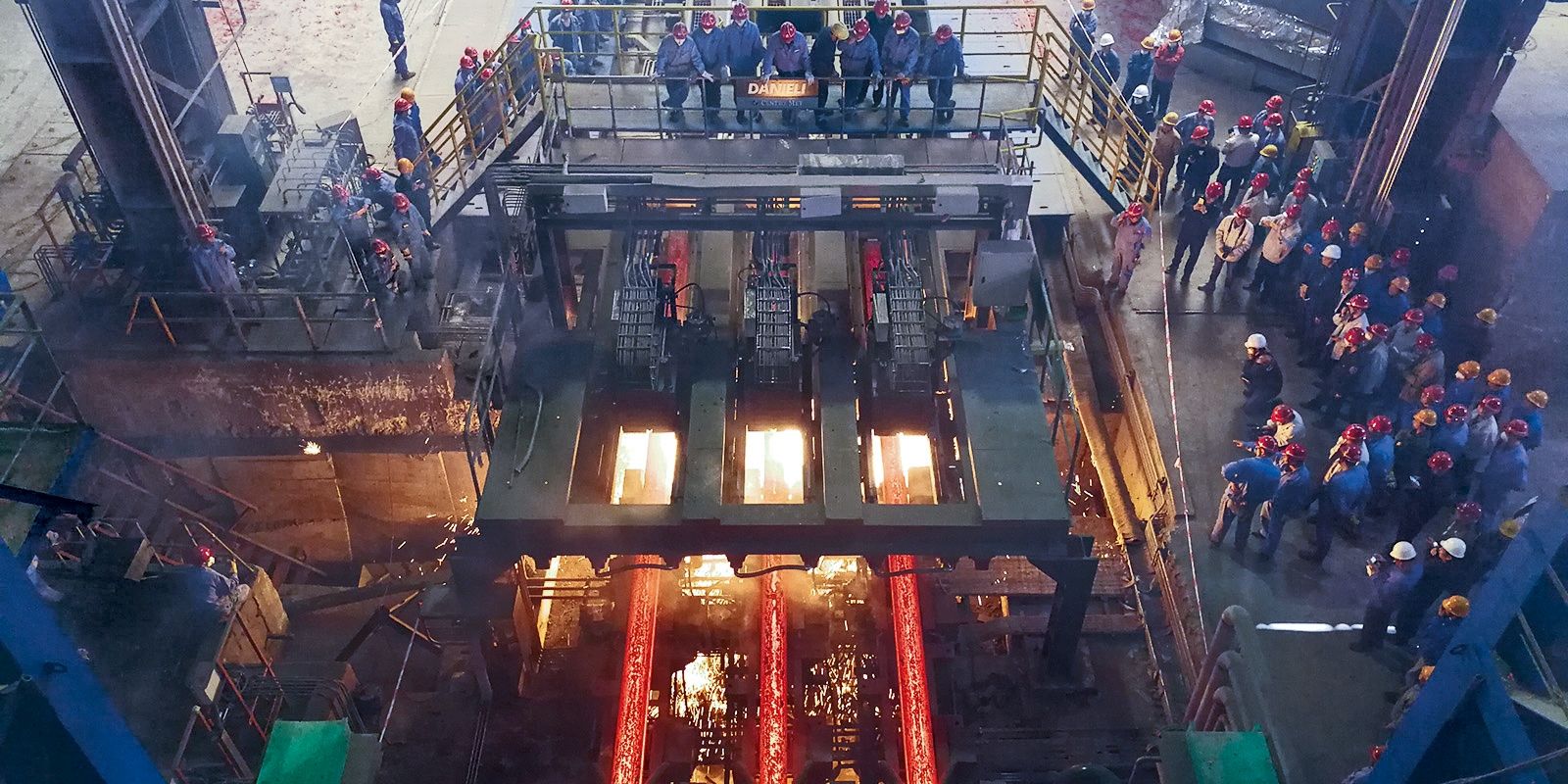 First cast after revamp at Xining Special Steel. 